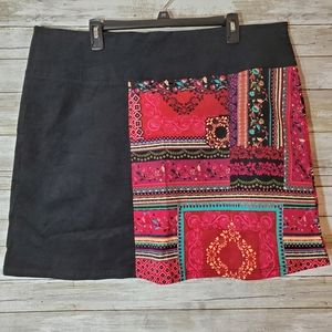 Colorful Patchwork A-Line Skirt